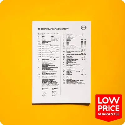 Opel COC | Official Certificate of Conformity for Opel