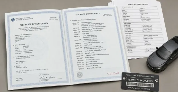 Conformity Certificate Format for Imported Cars